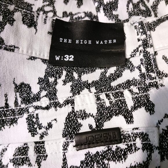 Joe's High Water Ankle Jeans Womens 32 White/Black Abstract Print Denim Pants - Picture 10 of 10